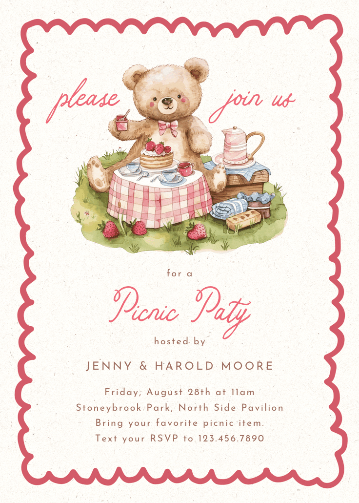 Picnic for all - party invitation